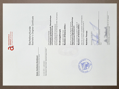 Order Hochschule Anhalt diploma