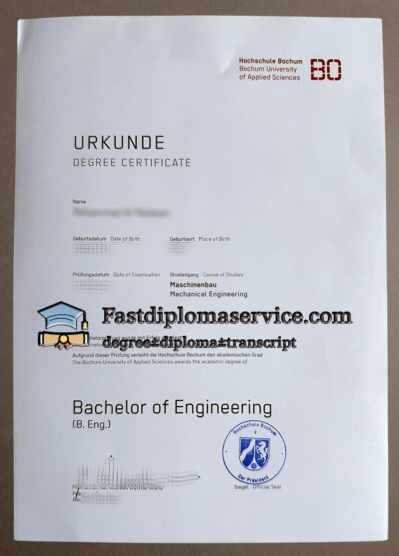 Buy Hochschule Bochum Urkunde Degree Certificate