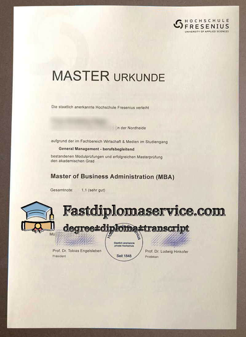 Buy Hochschule Fresenius diploma