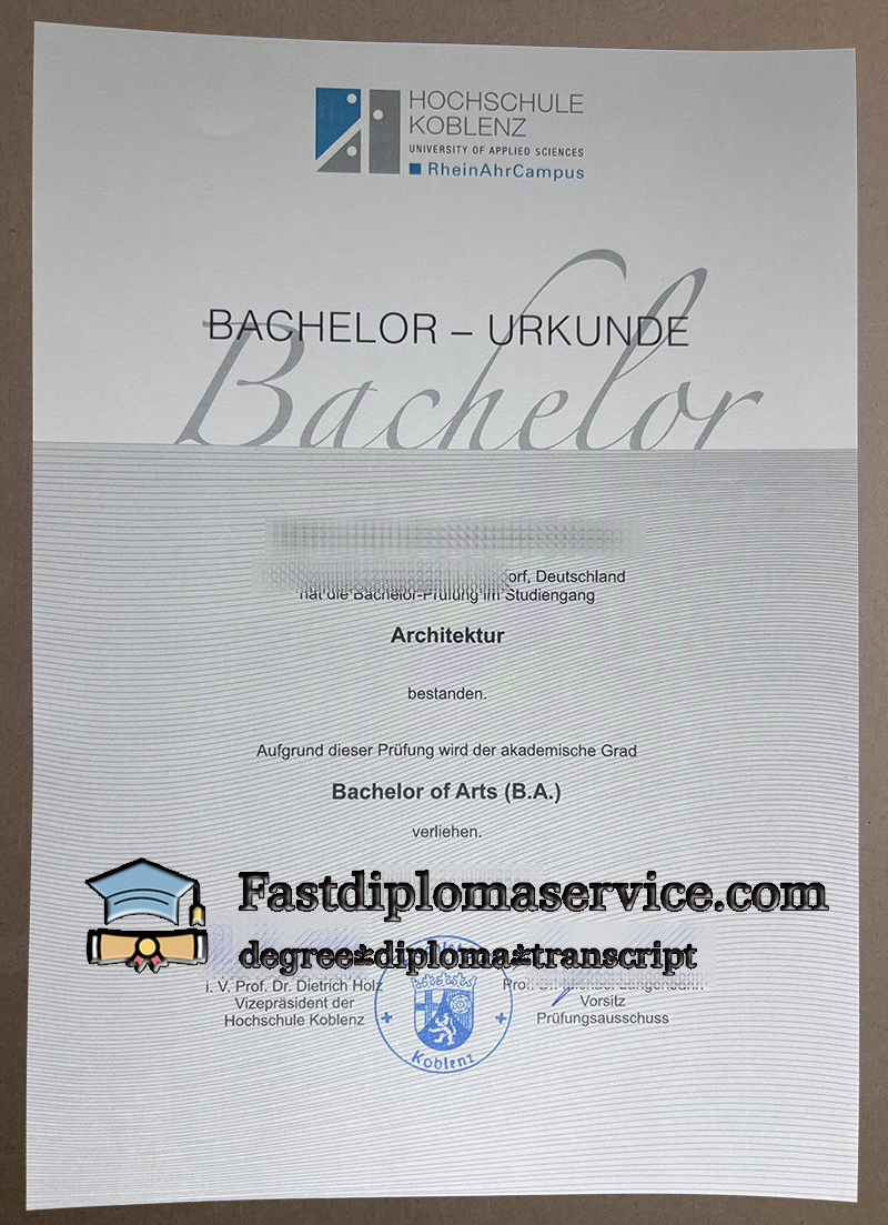 Buy Hochschule Koblenz Urkunde