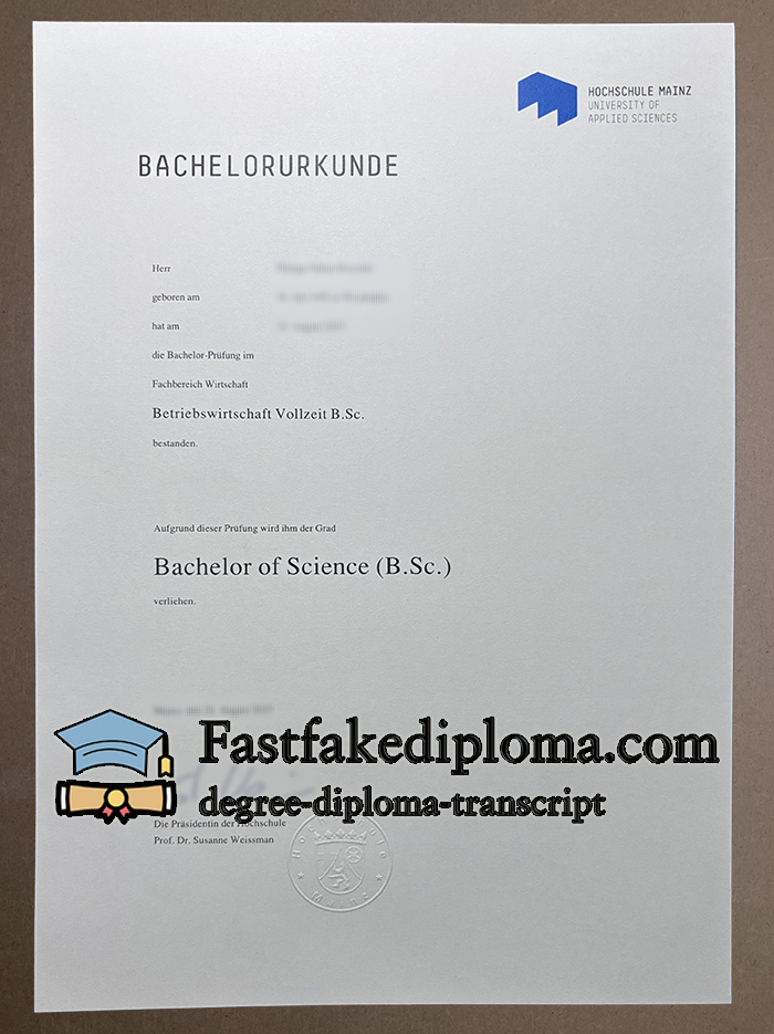 Hochschule Mainz Urkunde