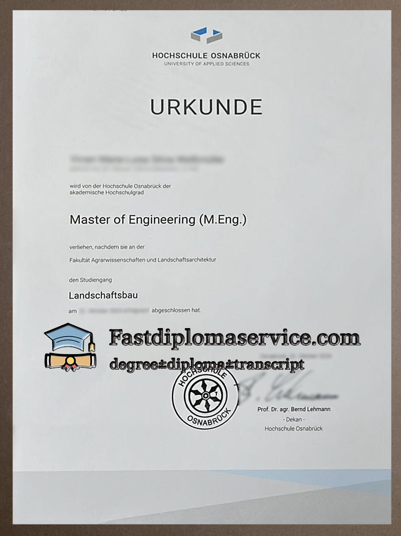 Order Hochschule Osnabruck diploma