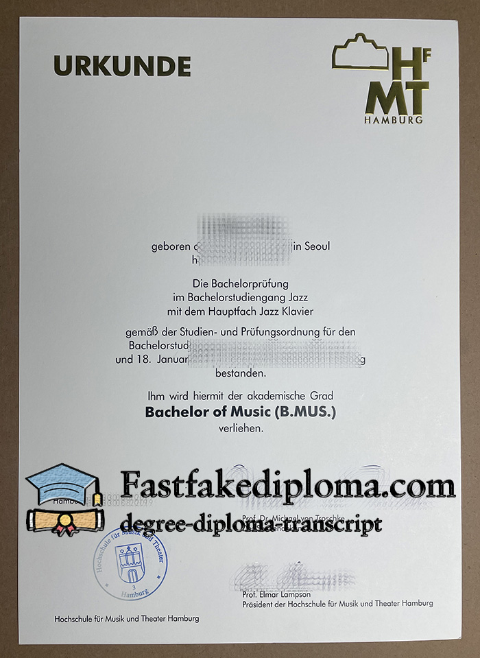 buy HfMT Hamburg diploma