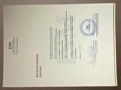 Order ISM BACHELOR Urkunde Diploma