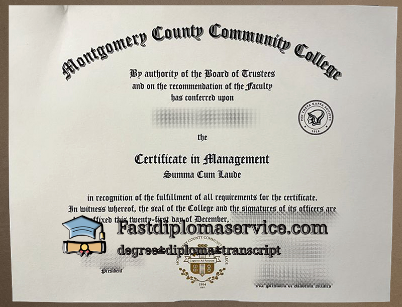 Buy Montgomery County Community College certificate