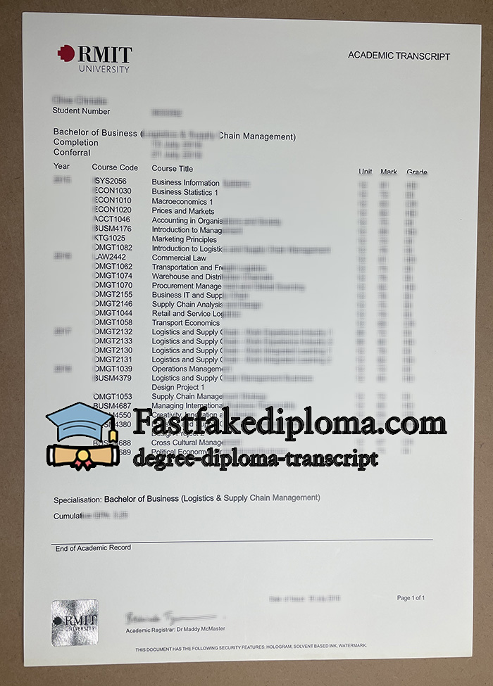 get RMIT University transcript