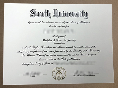 get South University diploma