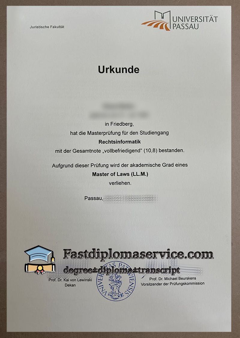 Order Universität Passau Diploma