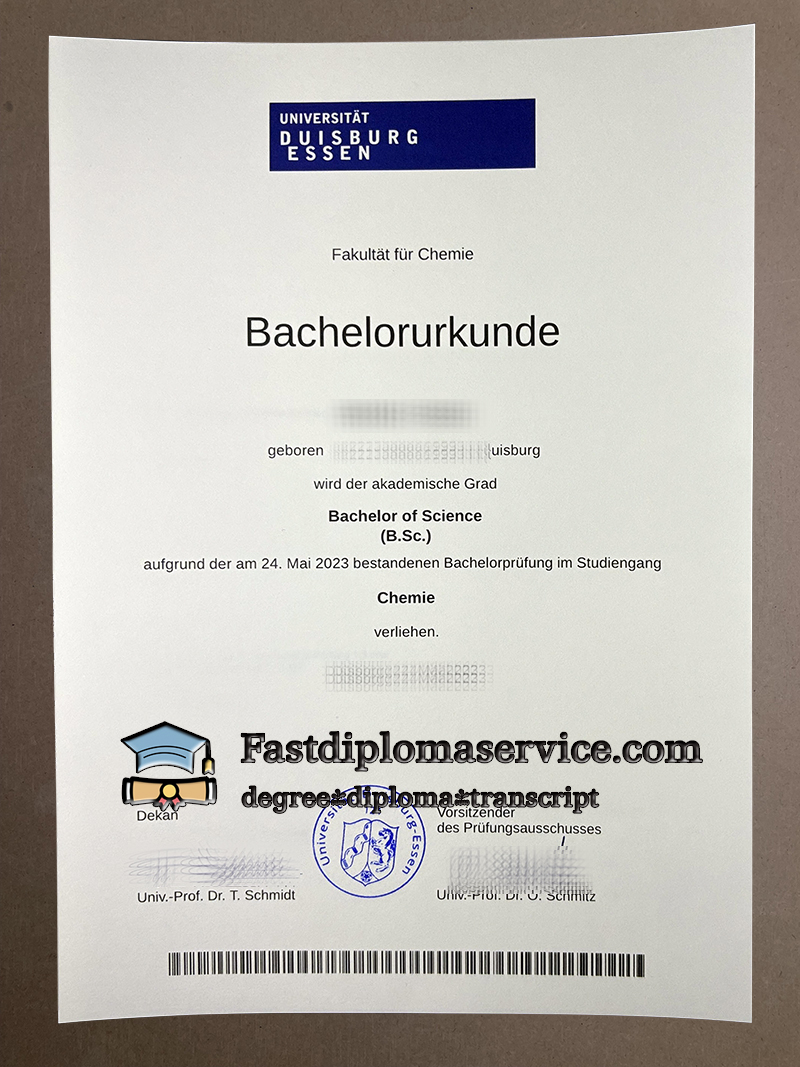 Buy Universität Duisburg Essen diploma