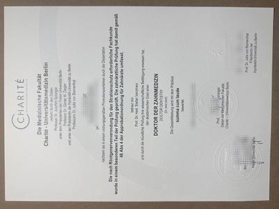 Universitätsmedizin Berlin certificate