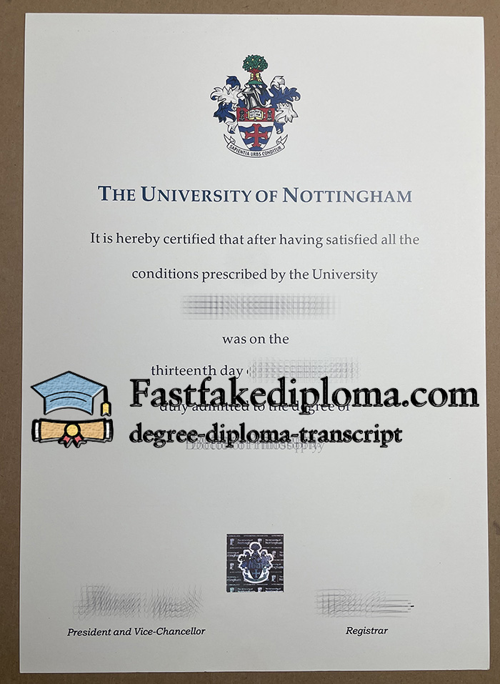 Buy University of Nottingham diploma