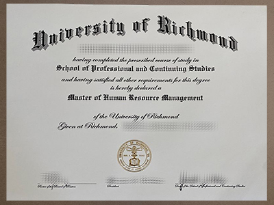 order University of Richmond diploma