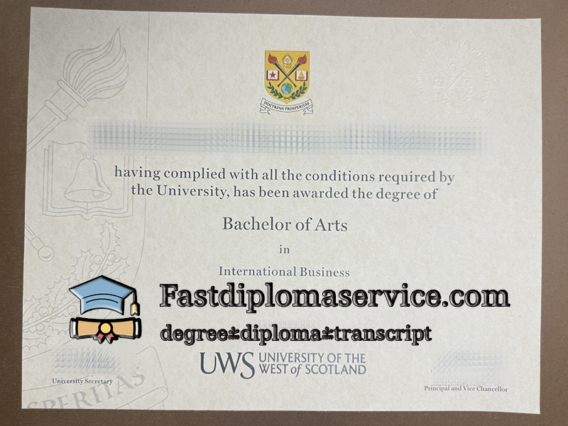 Buy University of West of Scotland diploma