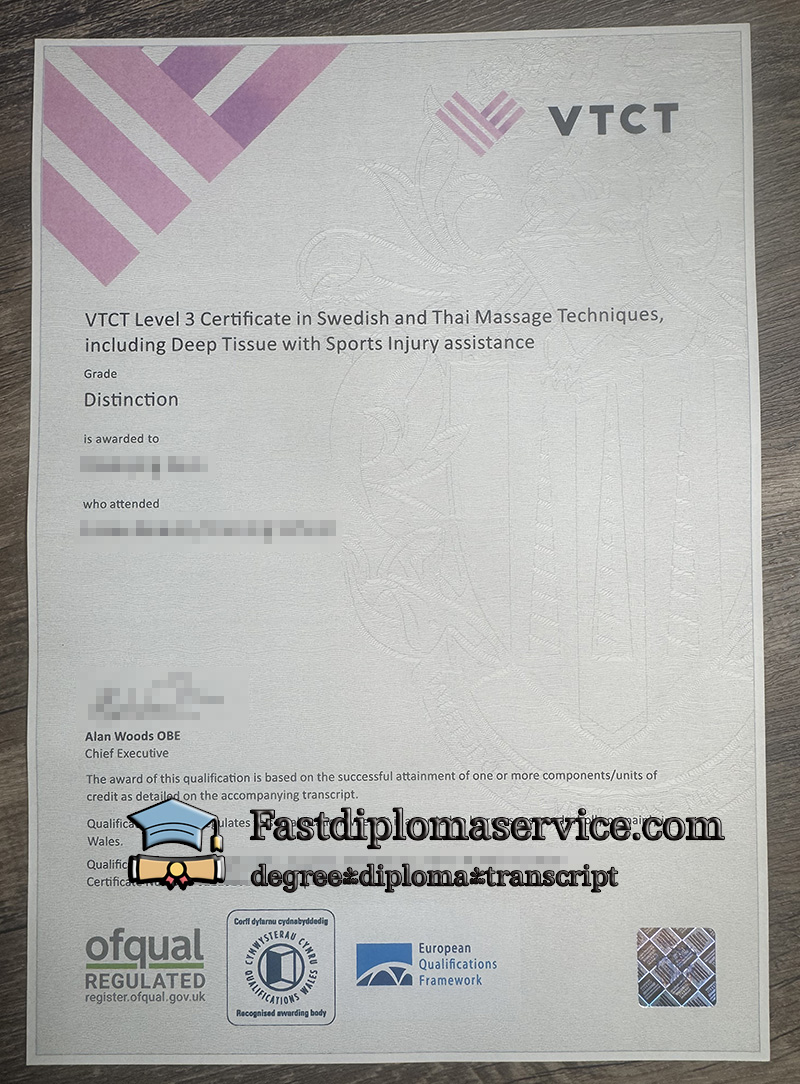 Where to buy VTCT Level 3 certificate?