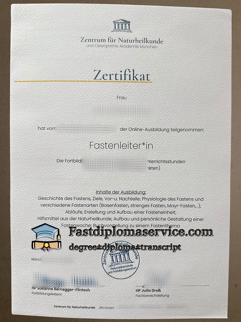 Buy Zentrum Fur Naturheilkunde Zertifikat