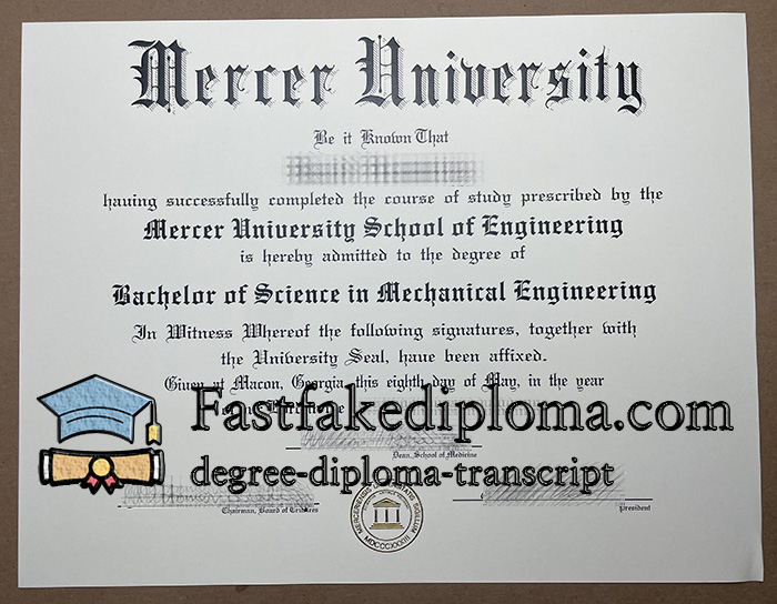 Buy Mercer University diploma