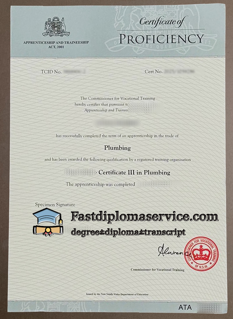 NSW Plumbing III Certificate