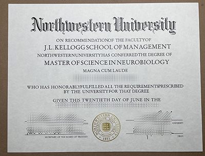 fake Northwestern University diploma