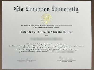 fake Old Dominion University diploma