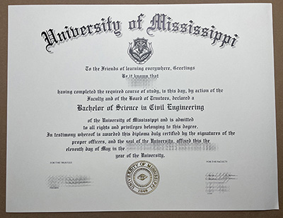 Order University of Mississippi diploma