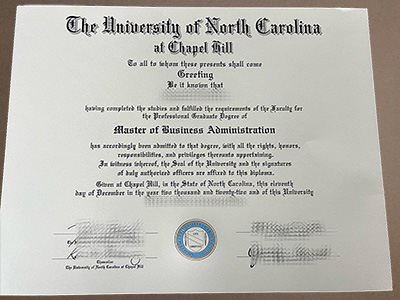 fake University of North Carolina at chapel Hill diploma