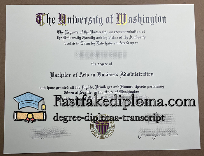 fake University of Washington diploma
