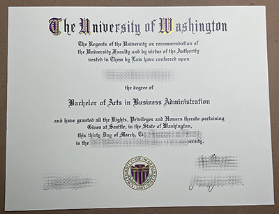 order University of Washington diploma