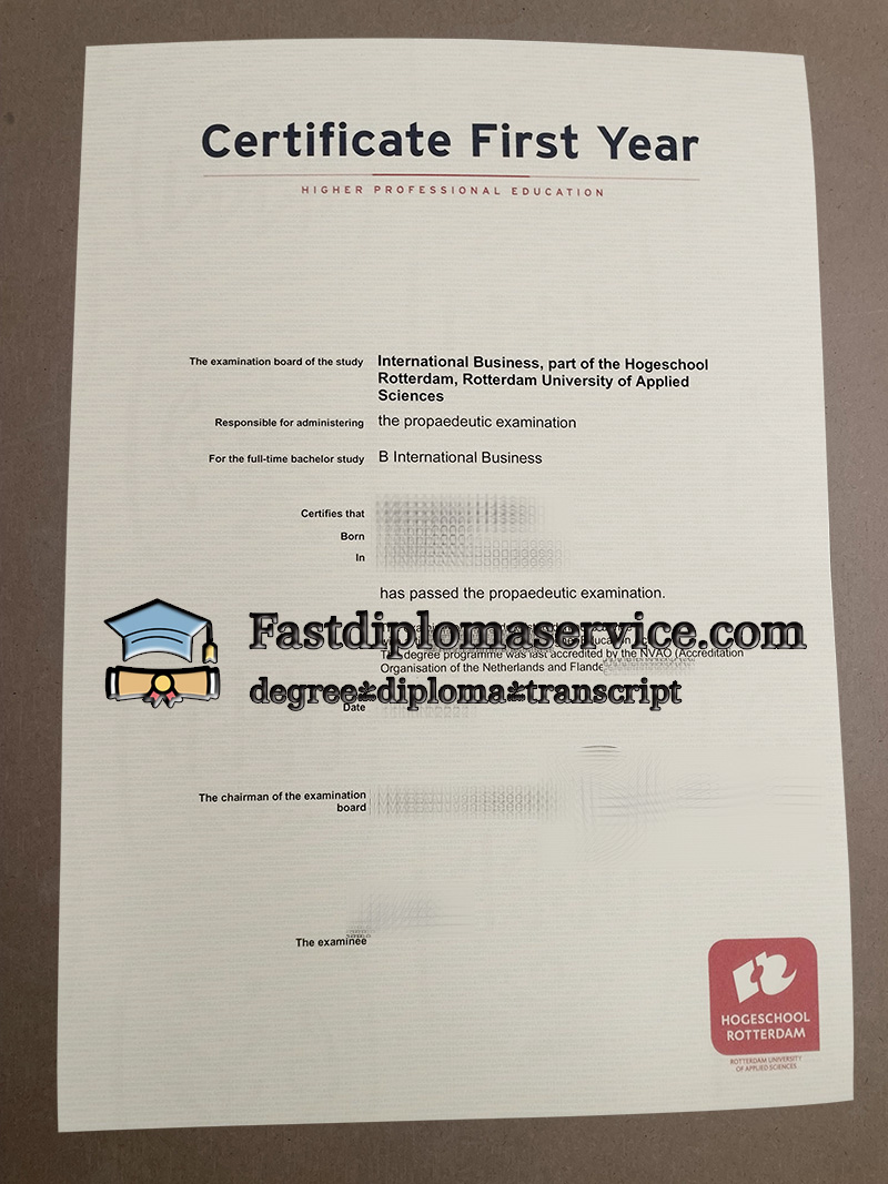 Hogeschool Rotterdam Certificate