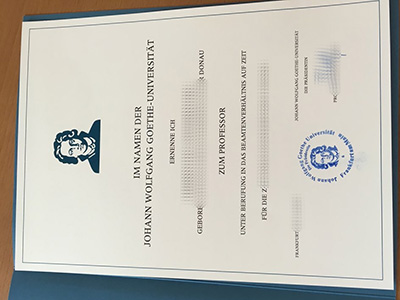 Johann Wolfgang Goethe Universität Certificate