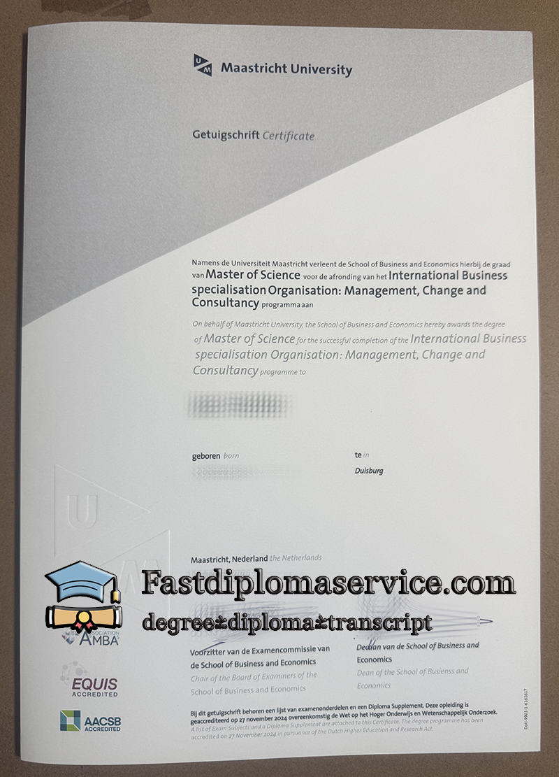 Maastricht University diploma