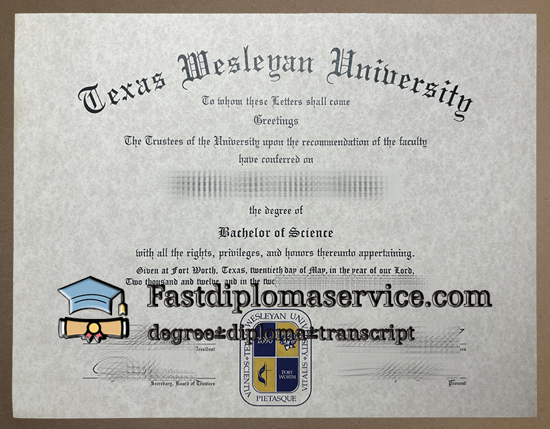 Texas Wesleyan University diploma