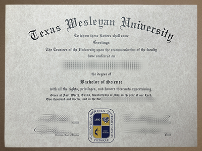 Texas Wesleyan University diploma